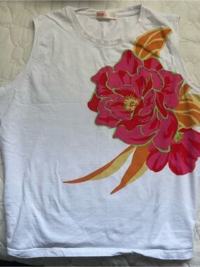 White Floral Tank Top